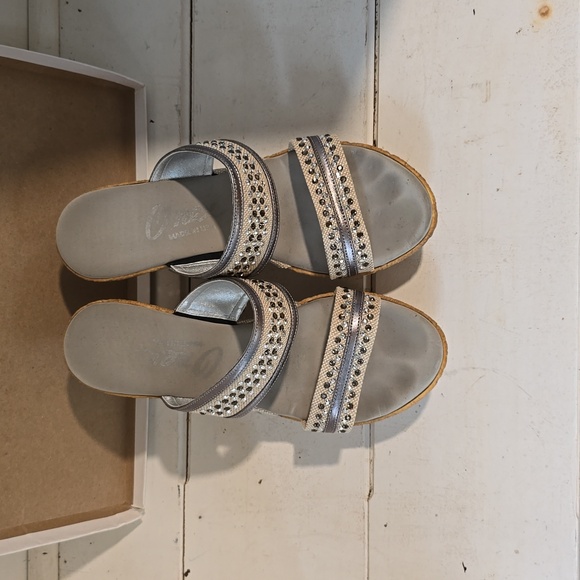 Onex wedges gold, silver and cream - Picture 3 of 6